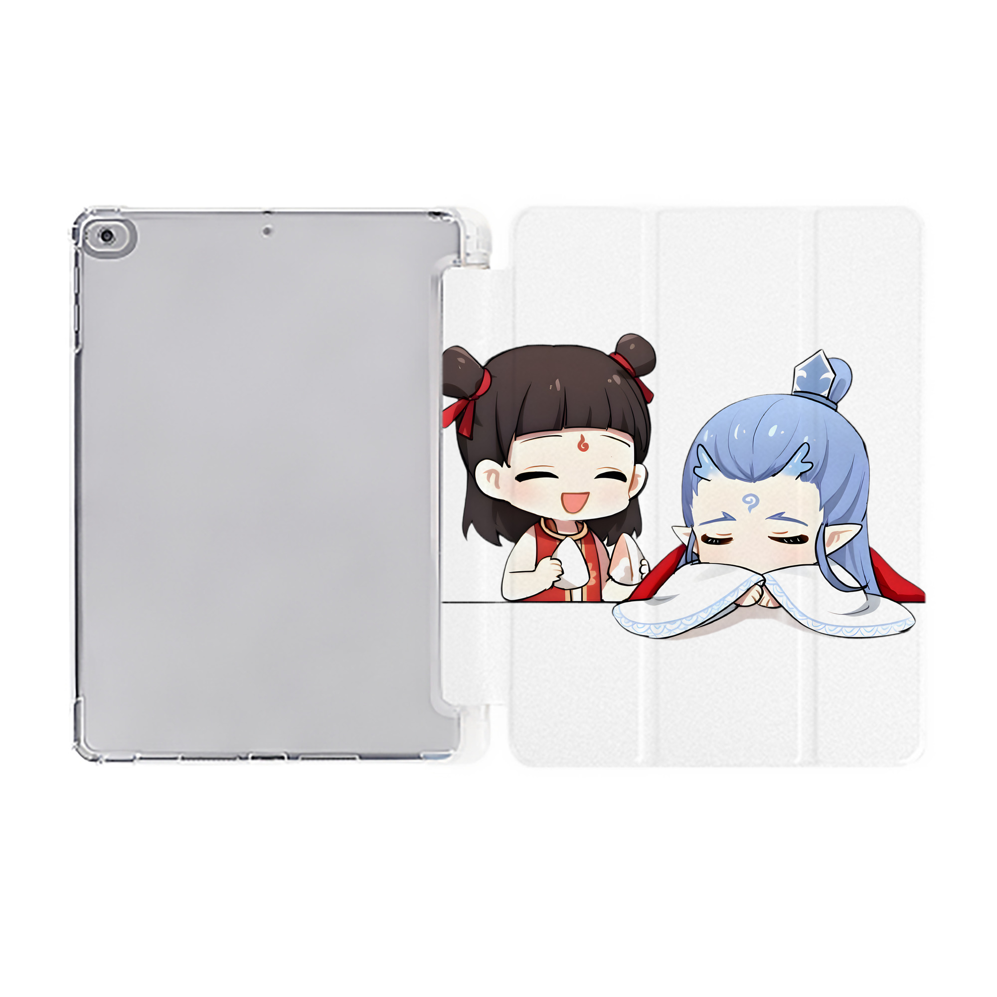 （画像用） Ne Zha 2 ナタ 魔童の大暴れ IPad ケース ペン収納付き 三つ折りスタンド PUレザー×シリコン 対応機種9.5/10.5/10.9インチ